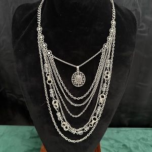 Vintage Multi layer chain and stone necklace.